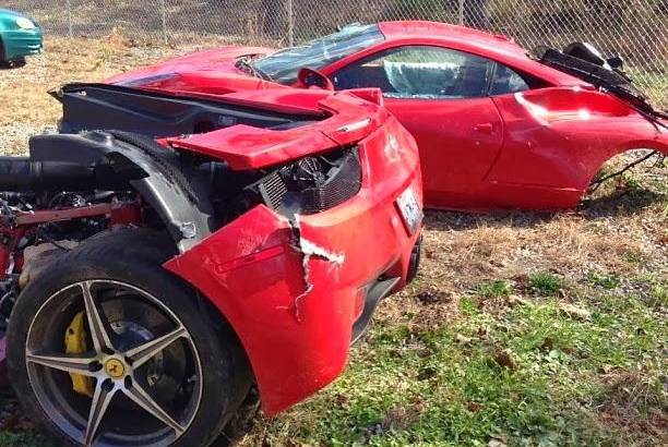 Ferrari 458 Italia split in two