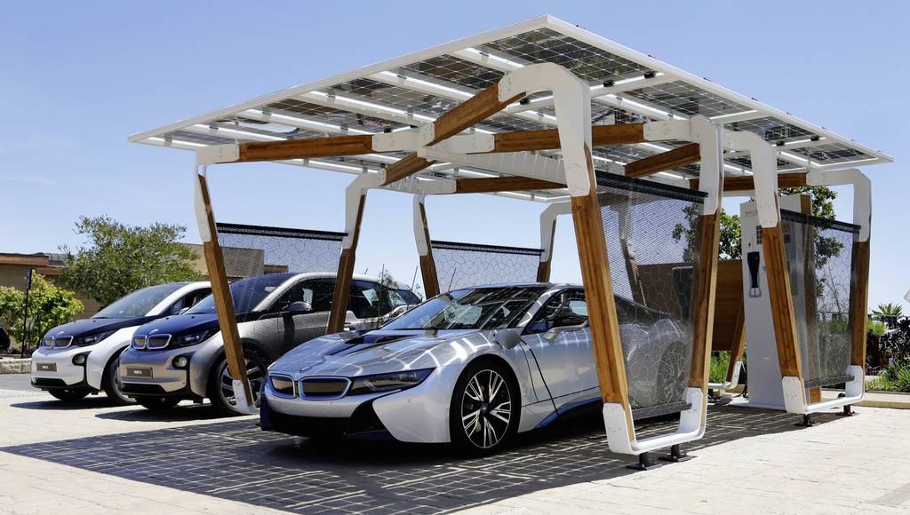 BMW Solar Carport introduced for i8 charging needs