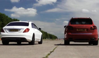 VIDEO Porsche Cayenne Turbo S vs Mercedes S63 AMG