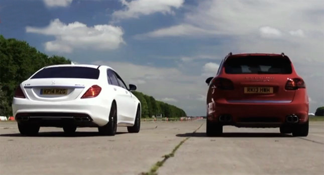 VIDEO Porsche Cayenne Turbo S vs Mercedes S63 AMG