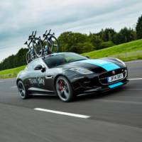 A one-off Jaguar F-Type R Coupe is a support vehicle for Tour de France