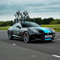 A one-off Jaguar F-Type R Coupe is a support vehicle for Tour de France