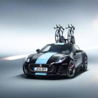 A one-off Jaguar F-Type R Coupe is a support vehicle for Tour de France