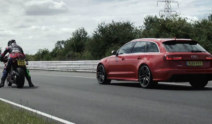 Audi RS6 Avant against the Ducati 1199 Panigale R