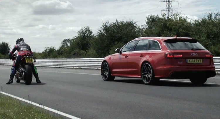 Audi RS6 Avant against the Ducati 1199 Panigale R