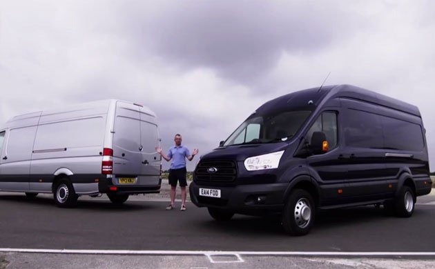 Ford Transit and Mercedes Sprinter track battle