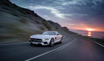 2015 Mercedes AMG GT races on Austin Circuit of the Americas