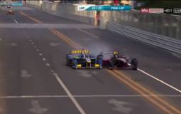 The first Formula E race ended with a big crash between Prost and Heidfeld