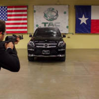 Armored Mercedes GL faces AK47 attack