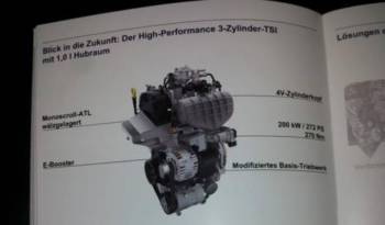 Volkswagen has revealed the 3-cylinder 1.0 engine with 272 HP