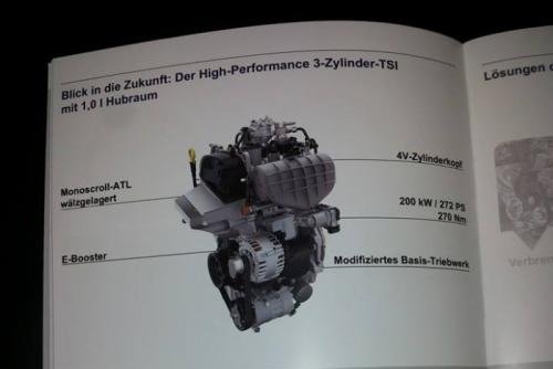 Volkswagen has revealed the 3-cylinder 1.0 engine with 272 HP