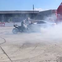 Chris Pfeiffer and Claudiu David shake their hands while drifting (+Video)