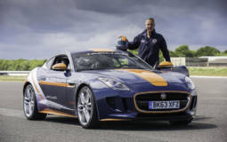 Jaguar F-Type Coupe deploys parachute for Bloodhound SSC