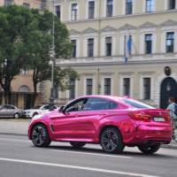 BMW X6 M wrapped in pink