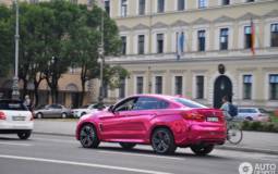 BMW X6 M wrapped in pink