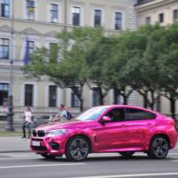 BMW X6 M wrapped in pink