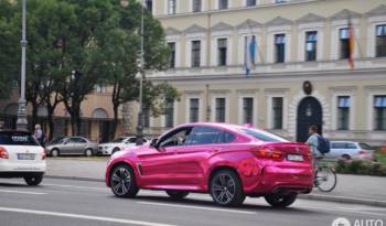 BMW X6 M wrapped in pink