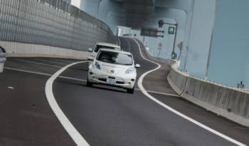 This is the 2015 Nissan Leaf Piloted Drive 1.0 concept