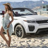 Naomie Harris, the Bond girl, poses next to Range Rover Evoque Cabrio