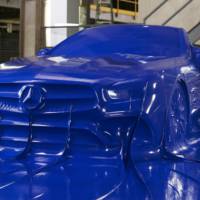 Mercedes-Benz SL covered in latex for fashion