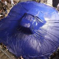 Mercedes-Benz SL covered in latex for fashion