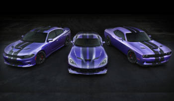 2016 Dodge Challenger and Charger SRT Hellcat in Plum Crazy exterior
