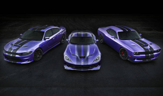 2016 Dodge Challenger and Charger SRT Hellcat in Plum Crazy exterior