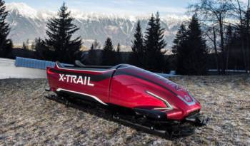 This is the world's first seven-seat bobsled. And it's signed by Nissan