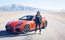 Michelle Rodriguez reaches 201 mph in a Jaguar F-Type SVR