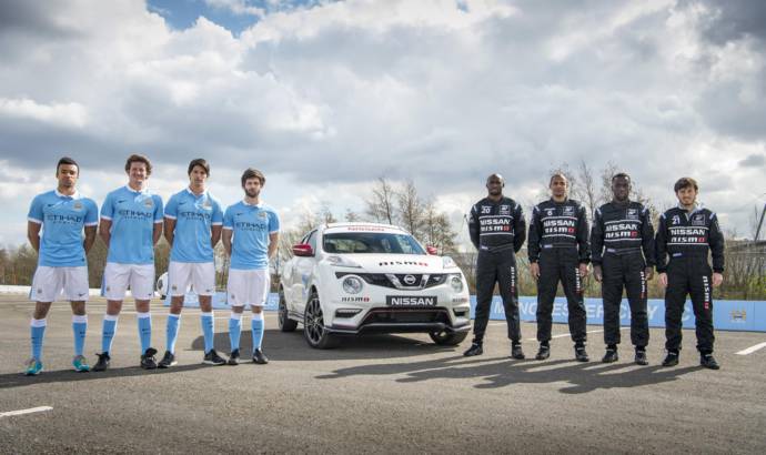 Manchester City football players swap places with Nissan GT Academy pilots