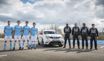 Manchester City football players swap places with Nissan GT Academy pilots