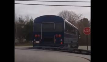 12-year old boy stole a school bus. Was caught by a local