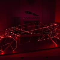 Jaguar design detailed in futuristic laser sculpture