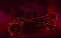 Jaguar design detailed in futuristic laser sculpture