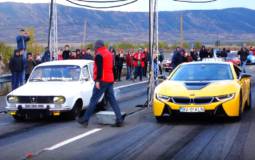 Modified Dacia 1300 tackles a BMW i8