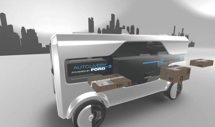 Ford unveiled an autonomous delivery vehicle with drone delivery