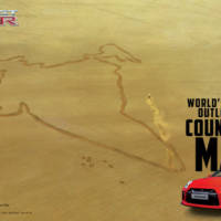 NIssan GT-R draws the worlds largest country map