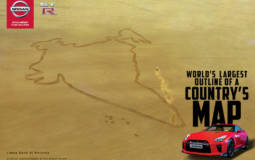 NIssan GT-R draws the worlds largest country map