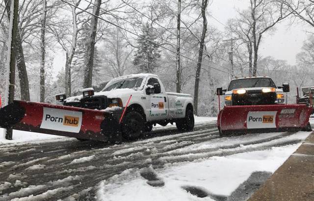 Pornhub is helping Boston and New Jersey authorities to clean up the snow with branded plows