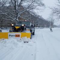 Pornhub is helping Boston and New Jersey authorities to clean up the snow with branded plows