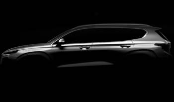 First teaser picture with the upcoming Hyundai Santa Fe