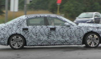 The next generation Mercedes-Benz S-Class caught in traffic