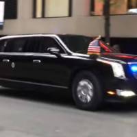 This is the first ride of the new Trump limousine