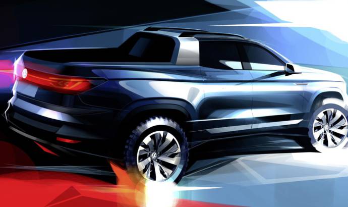 First teaser picture of the upcoming Volkswagen pickup concept car