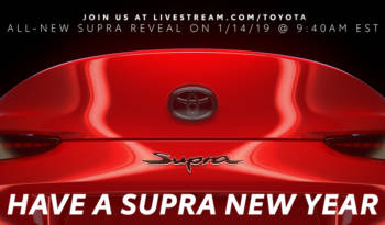 Toyota Supra teaser again. The sports car will be unveiled next week