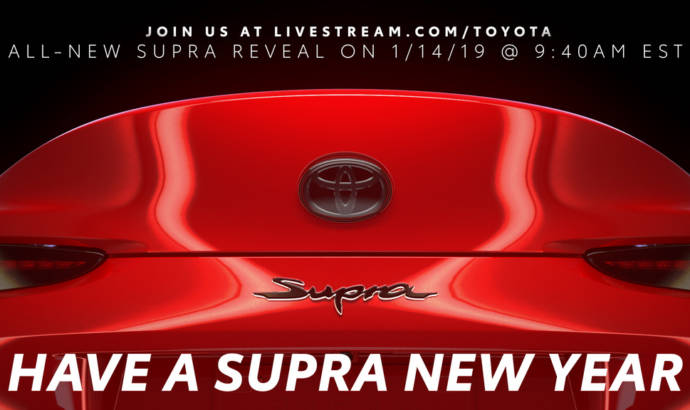 Toyota Supra teaser again. The sports car will be unveiled next week