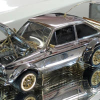 Ford Escort scale model made of precious stones and gold