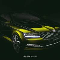 First official sketch for the revised Skoda Superb