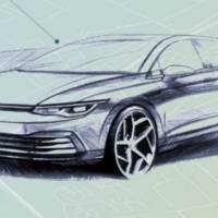 First official sketch with the Volkswagen Golf 8 interior