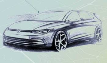 First official sketch with the Volkswagen Golf 8 interior